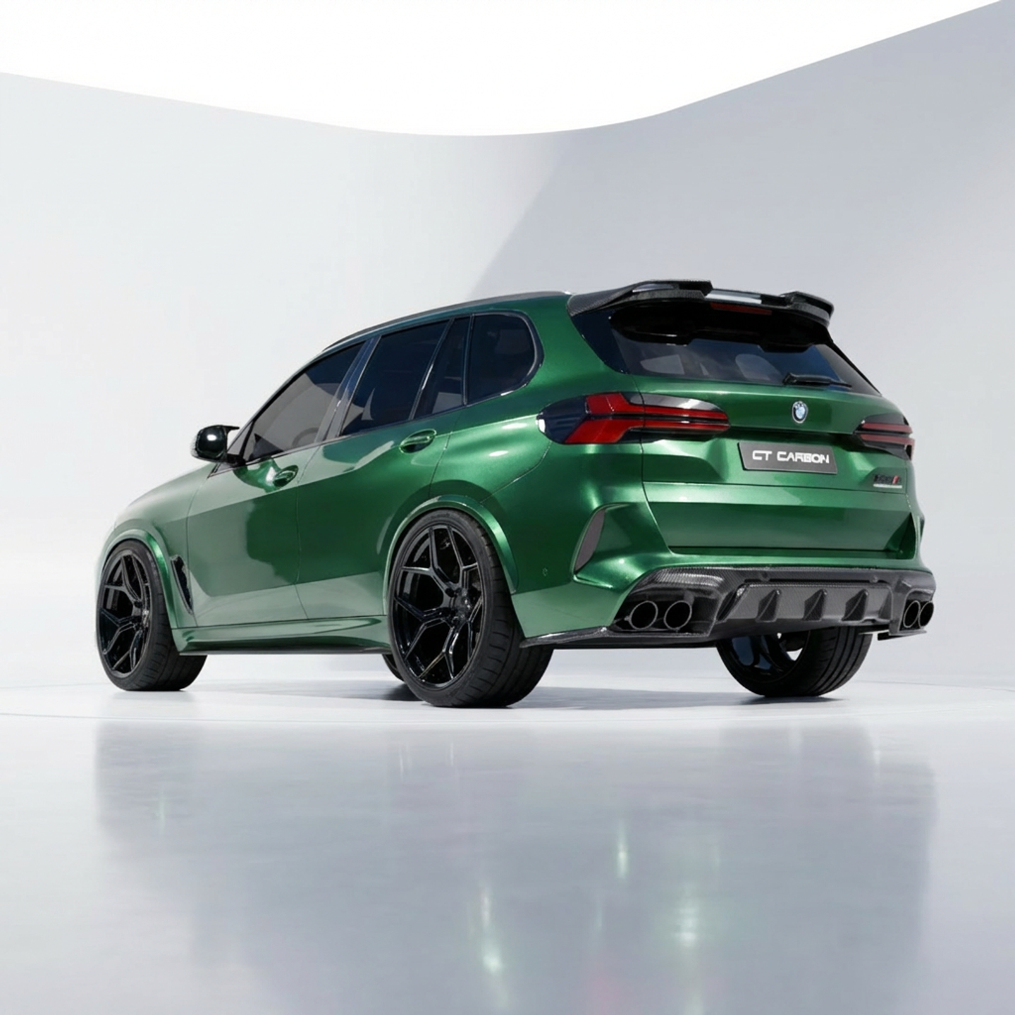 BMW F95 X5M 2019+ CARBON FIBRE DIFFUSER WITH CORNERS - CT DESIGN