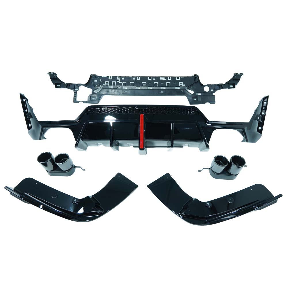 BMW 3 SERIES G20/G21 GLOSS BLACK LCI DIFFUSER (ROUND TIPS)