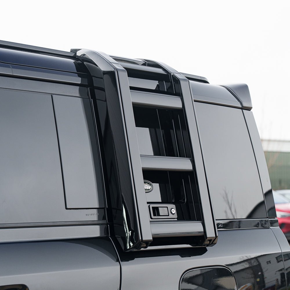 LAND ROVER DEFENDER L663 110 & 90 GLOSS BLACK LADDER