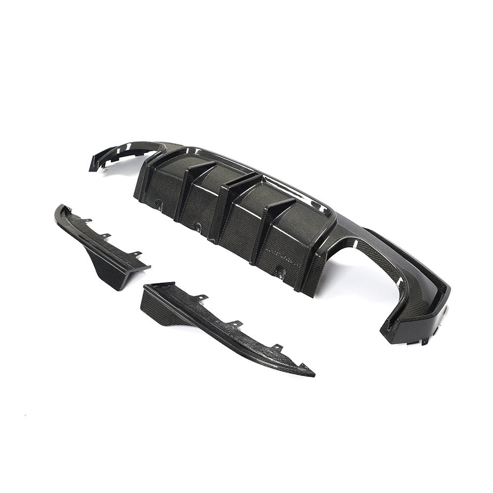 BMW G22/G23 4 SERIES 2020-2024 PRE-LCI QUAD TIP CARBON FIBRE DIFFUSER - V2