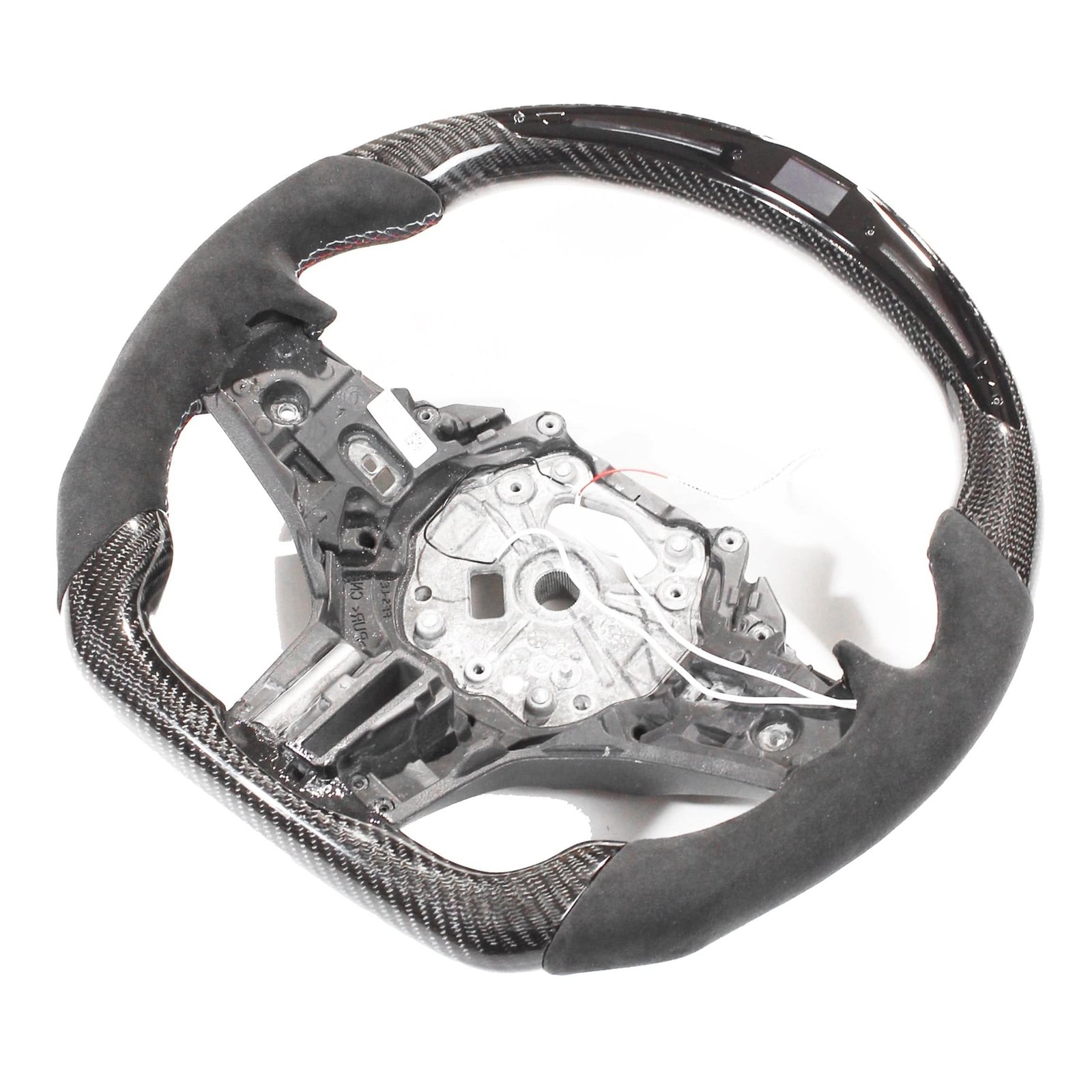 BMW GXX CARBON FIBRE / ALCANTARA LED FLAT BOTTOM STEERING WHEEL WITH HEATING